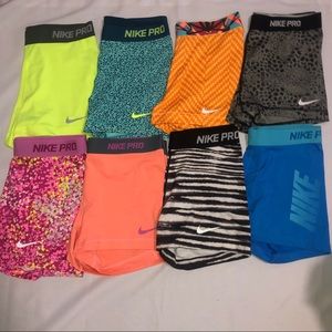 Bundle of 8 Nike Pro Dri-Fit Spandez